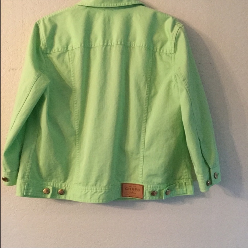 Chaps Light Green Denim Jacket - image 3